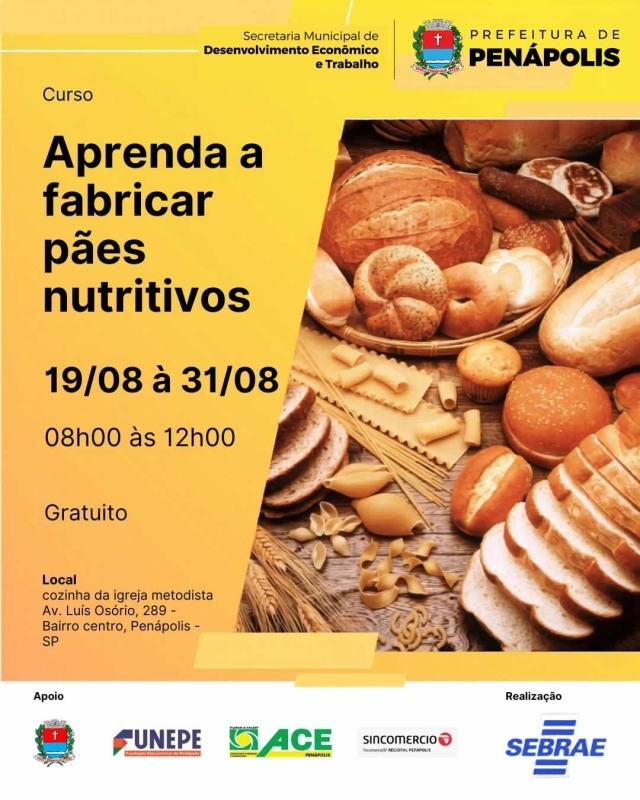 Noticia capacita-penapolis-inscricoes-abertas-para-curso-de-paes-nutritivos