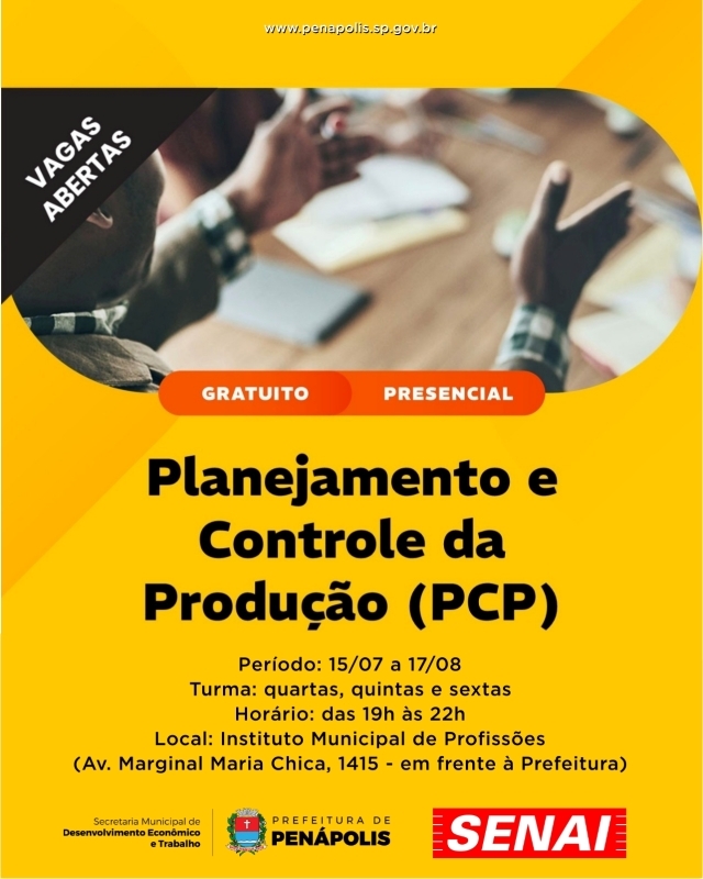 Noticia inscricoes-abertas-para-curso-de-planejamento-e-controle-de-producao