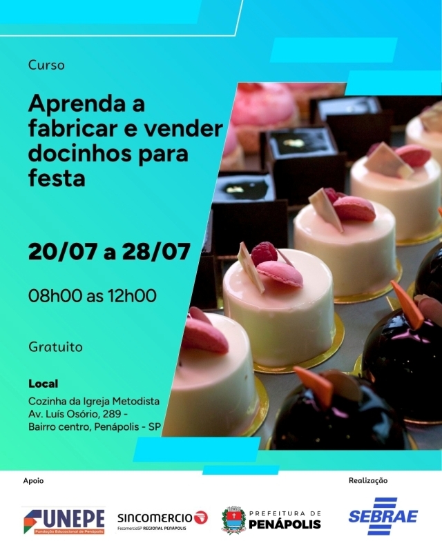 Noticia curso-gratuito-do-sebrae-ensina-a-fabricar-e-vender-doces-de-festa